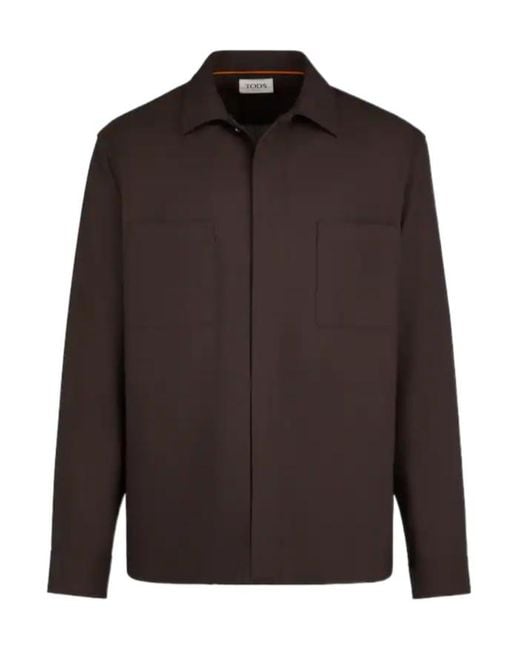 Tod's Brown Front-Pocket Tailored Shirt for men