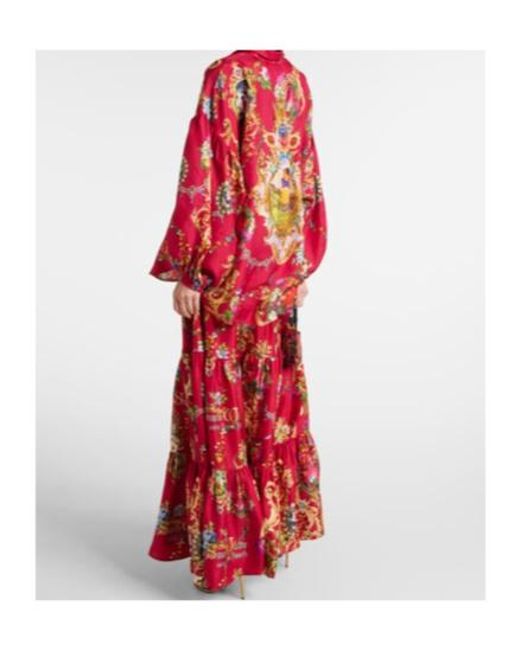 Camilla Red Printed Silk Shirt