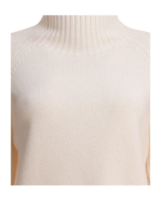 Kangra Cashmere White High-Neck Cashmere Sweater