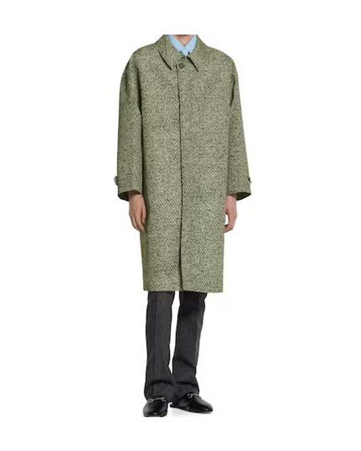 Gucci Green Bonded Poplin Coat for men