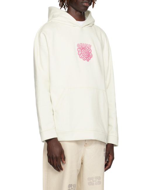 Ganni White Logo-Appliqué Long-Sleeved Hoodie