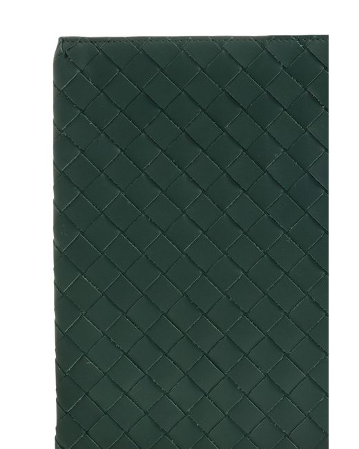 Bottega Veneta Green Intreciato Semi-Zipper Clutch for men