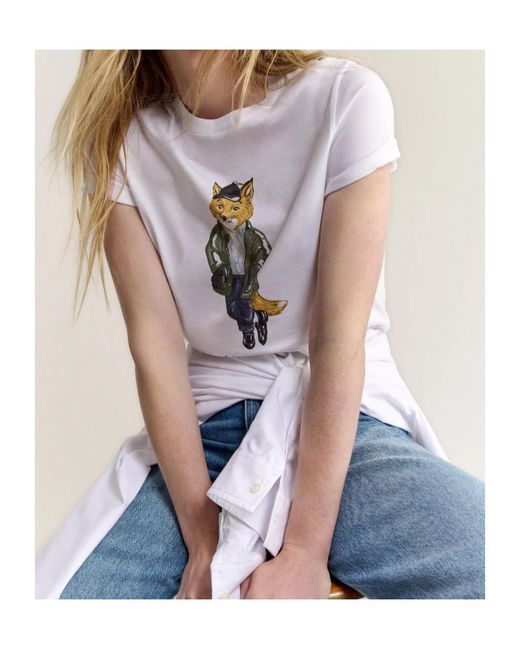 Maison Kitsuné White Maison Kitsuné Weekend Fox Regular-Fit T-Shirt