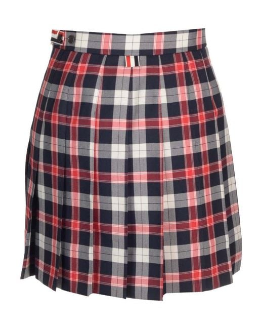 Thom Browne Checkered Pleated Mini Skirt