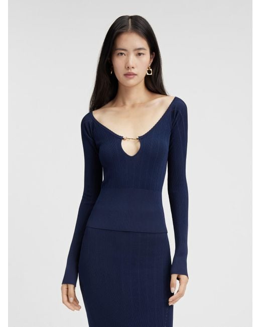 Jacquemus Blue Pralu Ribbed Top