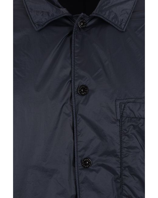 Stone Island Blue Compass-Patch Padded Jacket for men