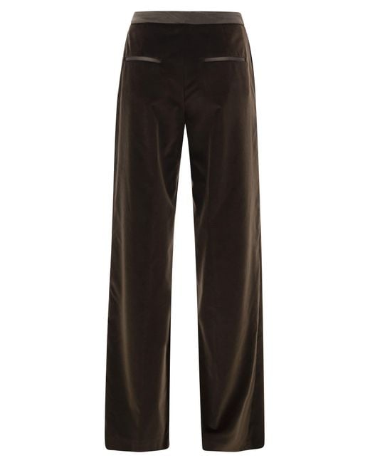 Peserico Black Straight-Leg Casual Trousers