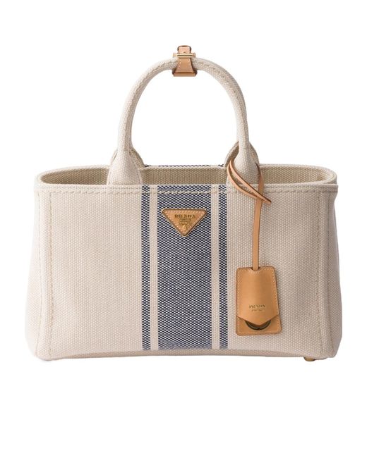 Prada Natural Jardinière Large Cotton Canvas Bag