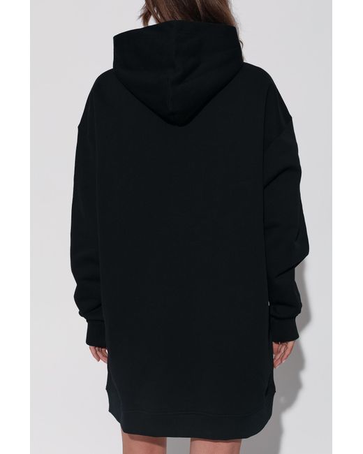DIESEL Black D-Boxt Cotton Hoodie Dress