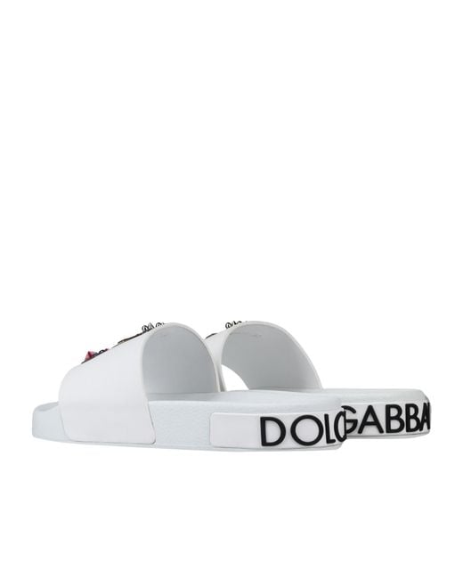 Dolce & Gabbana Metallic Round Toe Casual Slippers