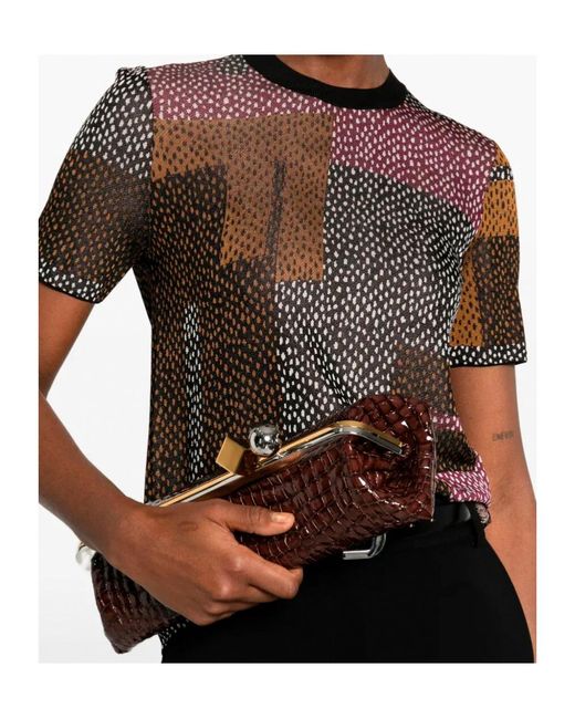 Fendi Pink Geometric-Pattern T-Shirt