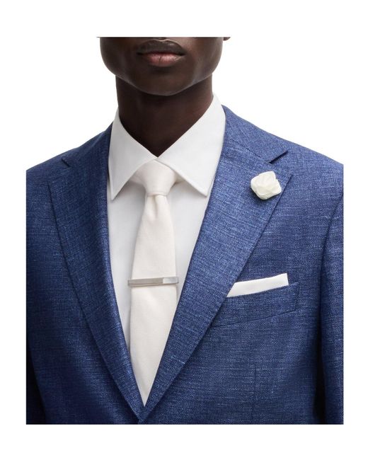 Boss Blue Single-Breasted Blazer for men
