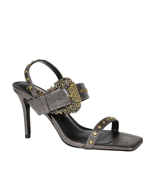Versace Jeans Metallic Emily 90Mm Baroque-Buckle Sandals