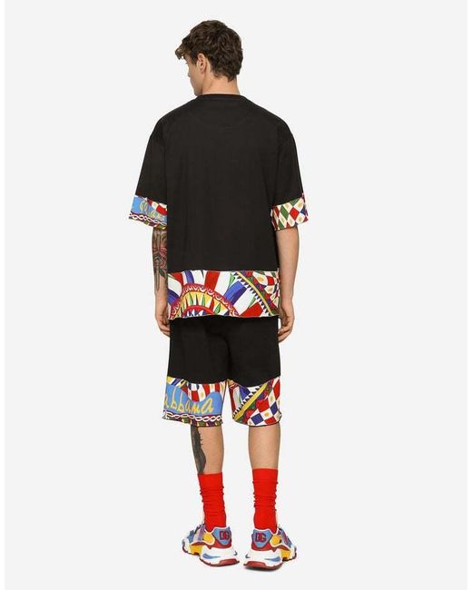 Dolce & Gabbana Black Abstract-Pattern Bermuda Shorts for men