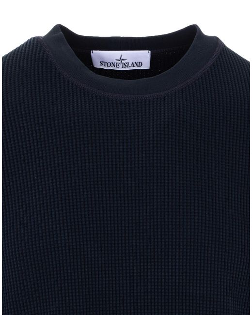 Stone Island Blue Regular-Fit Crewneck Sweatshirt for men