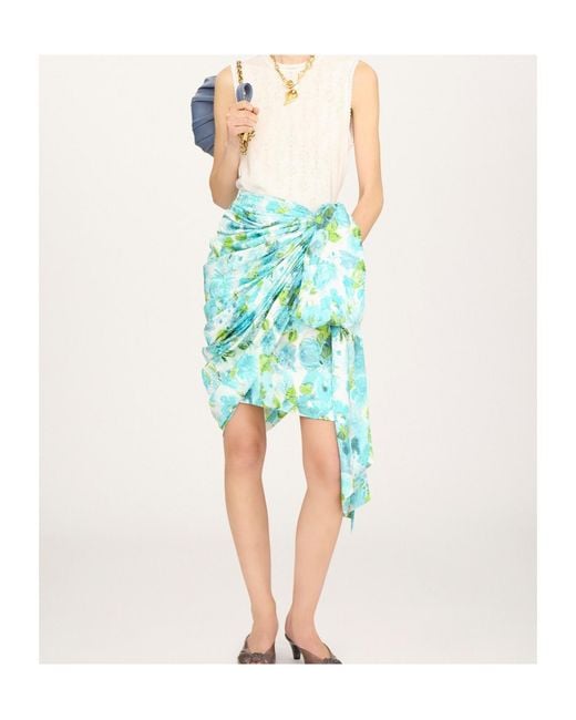 Chloé Blue Chloé Draped Wrap Skirt