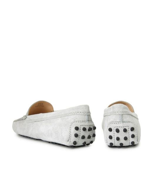 Tod's White Leather Loafers