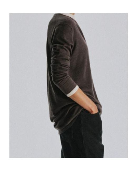 The Row Brown V-Neck Sweater