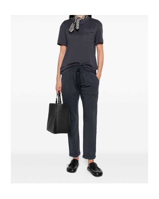 Brunello Cucinelli Blue Chest-Pocket Short-Sleeve T-Shirt
