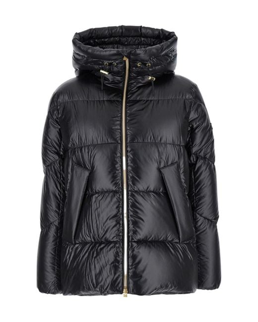 Tatras Black Long-Sleeved Hooded Down Jacket