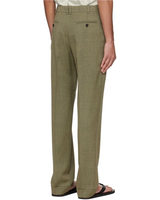 The Row Green Seth Wool Trousers for men