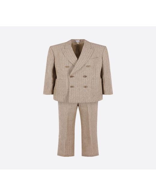 Aspesi Natural Striped Two-Piece Suit