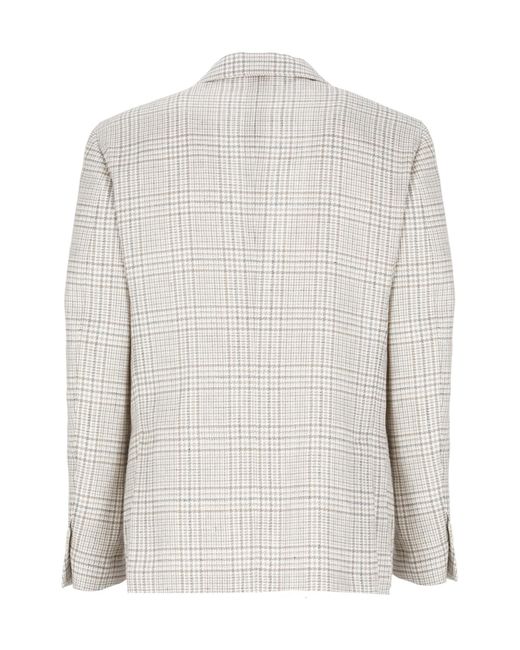 Lardini White Check Blazer Jacket for men