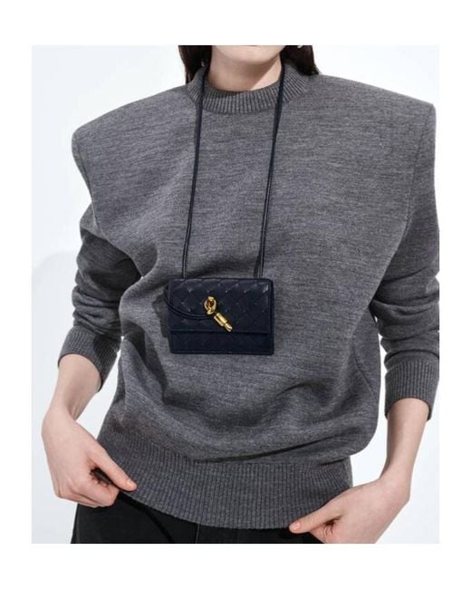 Bottega Veneta Blue Andiamo Badge Holder