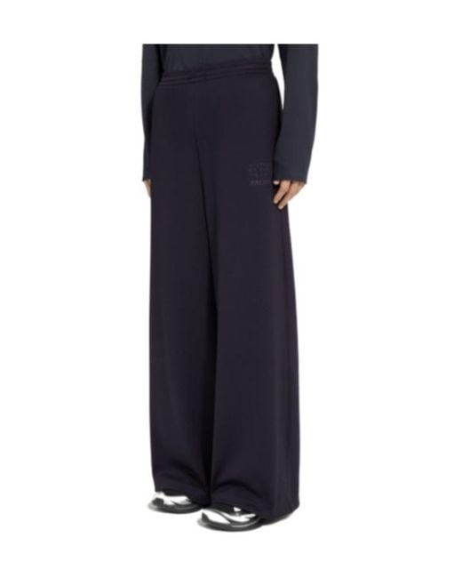 MM6 MAISON MARGIELA X SALOMON Blue Drawstring-Cuff Logo-Print Trousers for men