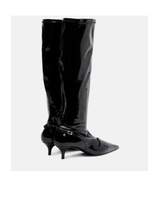 Magda Butrym Black Patent Leather Knee-High Boots