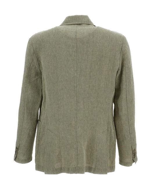 Barena Green Double Breasted Long Sleeved Jacket for men