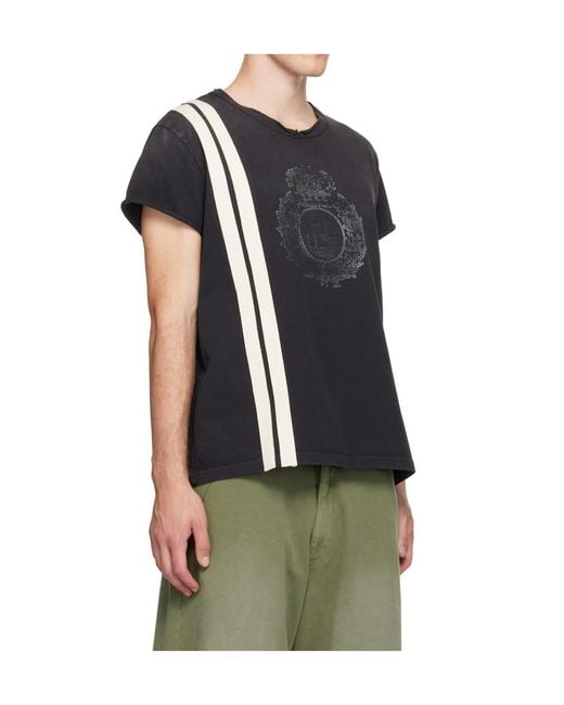 424 Black Crew Neck T-Shirt for men