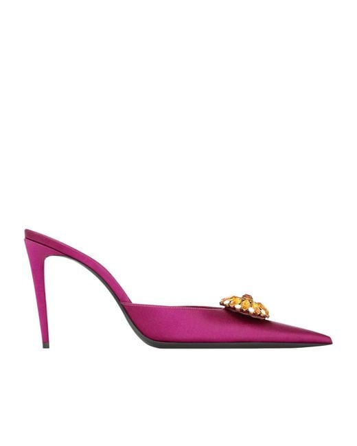 Saint Laurent Pink Cosmo Mules