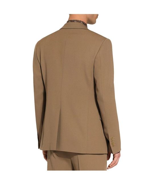 Dolce & Gabbana Brown Double-Breasted Technical Gabardine Jacket for men