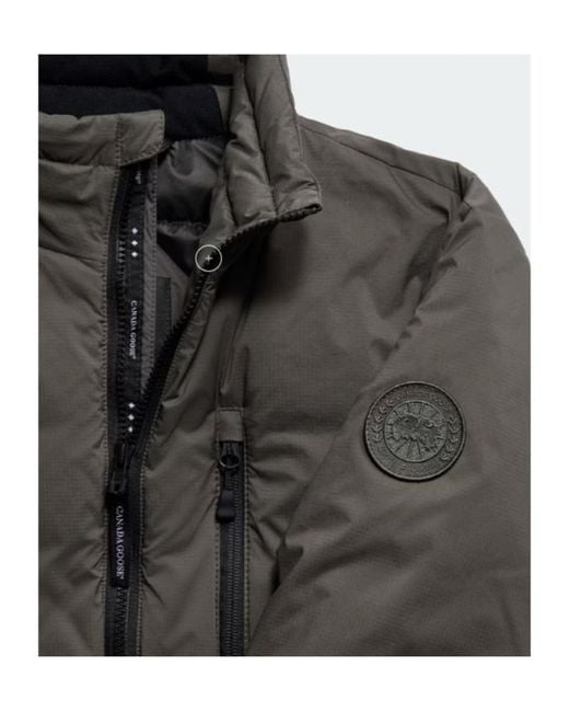 Canada Goose Gray High-Neck Zip-Up Down Jacket for men