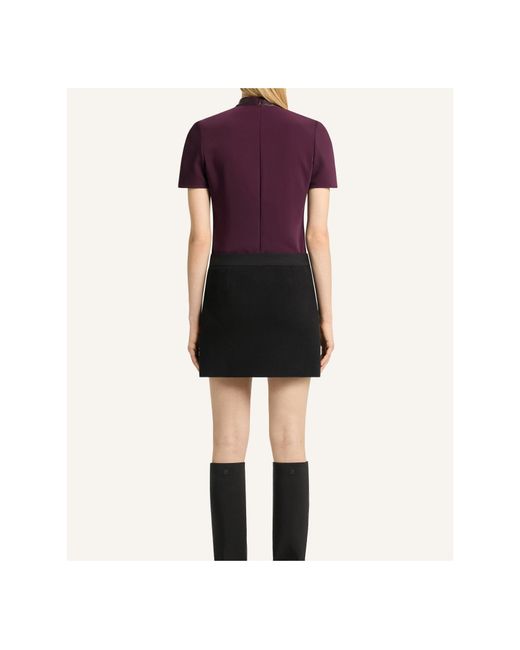 Courreges Purple Heritage Vinyl-Collar Logo-Patch Blouse