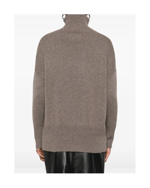 Lisa Yang Gray Heidi High Neck Knitwear