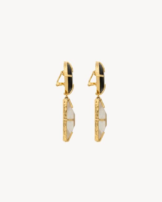 Saint Laurent Metallic Pendant Earrings