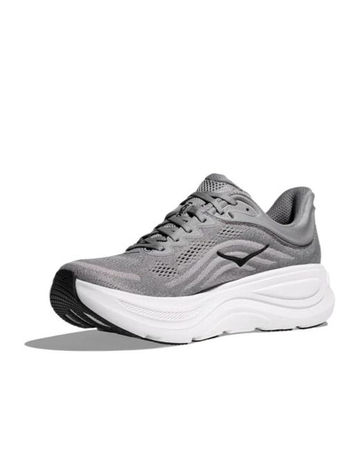 Hoka One One Gray Bondi 9 Lace-Up Sneakers for men