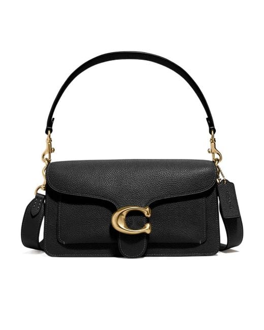 COACH Black Tabby 26 Logo Plaque Shoulder Bag