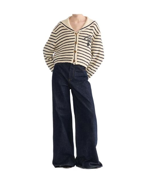 Dior White Striped Cardigan
