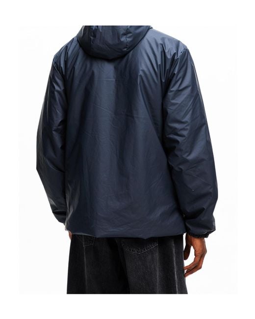 Rains Blue Lohja Hooded Padded Jacket With Zipper for men