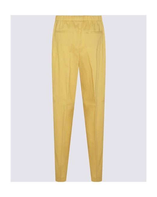 Fabiana Filippi Yellow Elasticated-Waistband Tapered-Leg Trousers