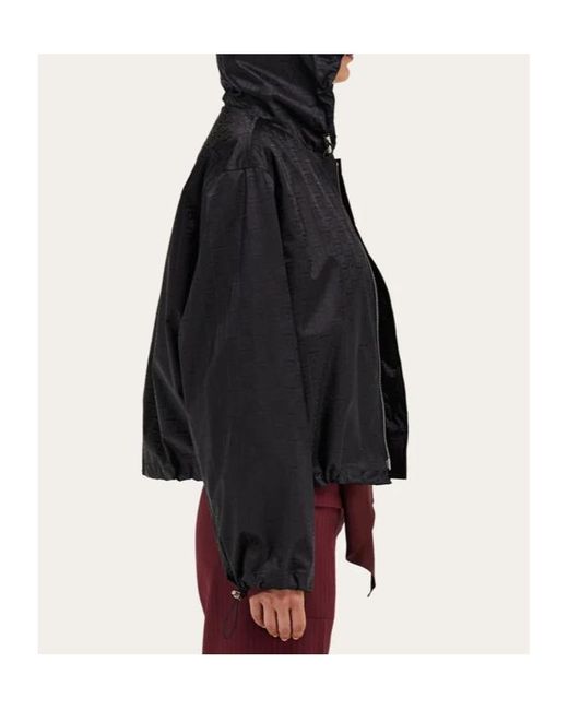 Ferragamo Black Ferragamo Monogram Wind Jacket