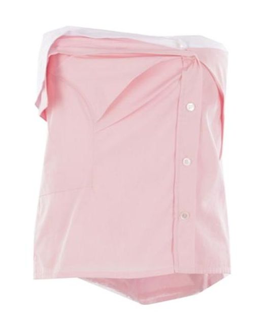 Miu Miu Pink Layered Strapless Top