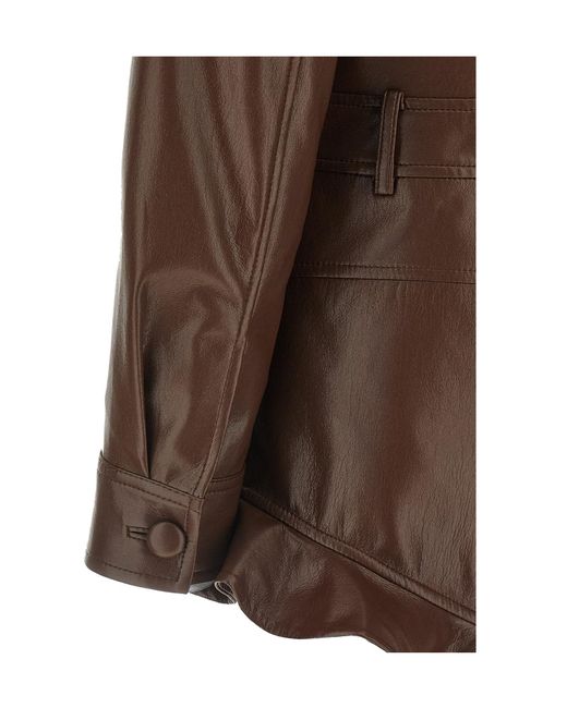 Self-Portrait Brown Lavallière Belted Short Jumpsuit