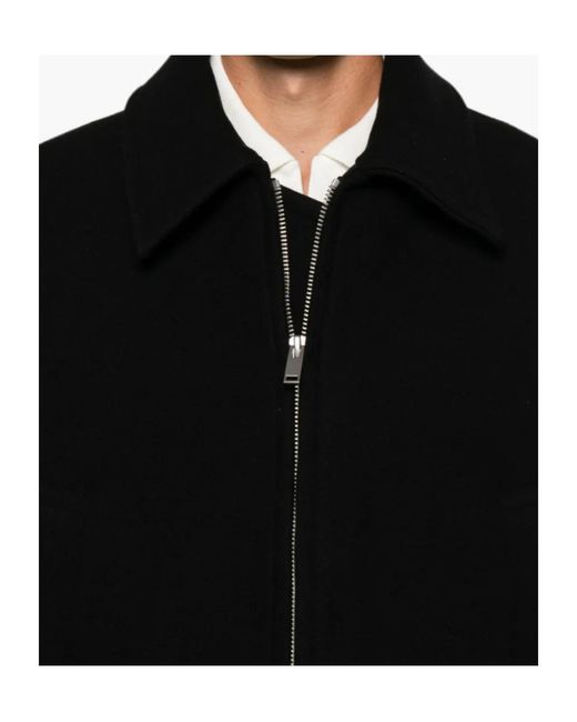 Studio Nicholson Black Zip-Up Spread-Collar Shirt Jacket for men