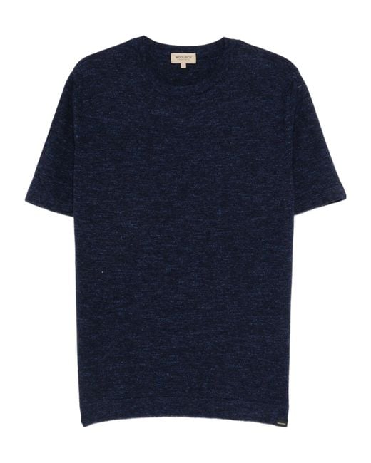 Woolrich Blue Crew-Neck Knitted T-Shirt for men