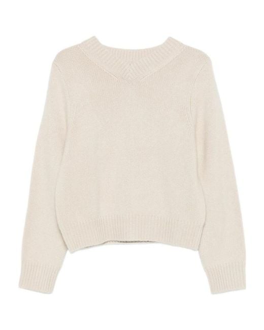 Soft Goat Natural V-Neck Sweater
