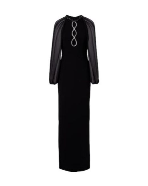 Rebecca Vallance Black Livia Cutout Embellished Gown